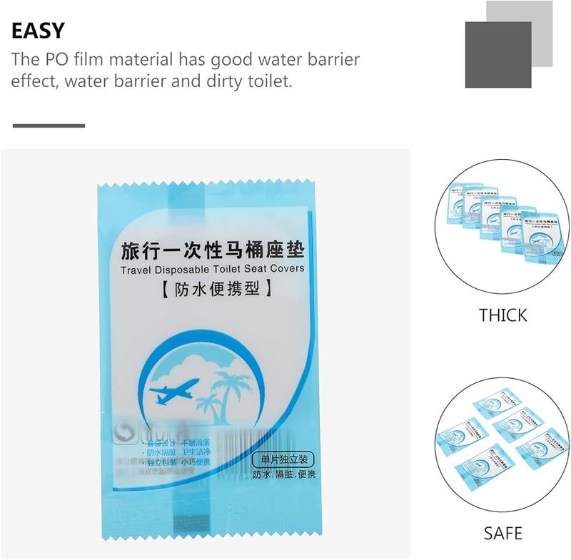 أغطية مقاعد المرحاض القابلة للتخلص منها، محمولة ومقاومة للماء، عبوة من 10 قطع، للاستخدام أثناء السفر وبعد الولادة - Image 3
