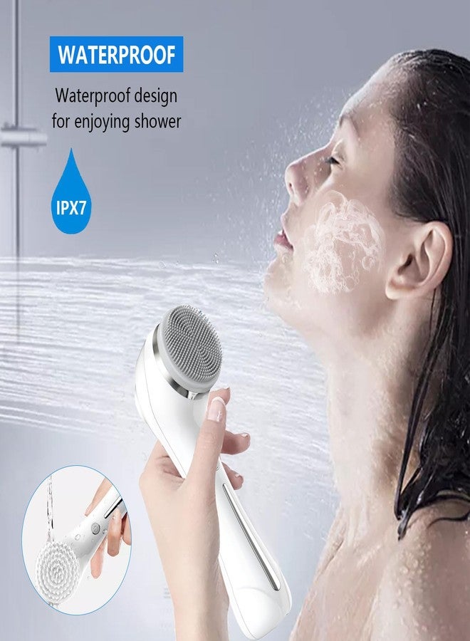 HOERCAAL Facial Cleansing Brush, 2 in 1 Ｗaterproof IPx7 Facial Spin Scrubber Set with 4 Brush Heads, Rechargeable Exfoliating Face Brush Deep Cleansing, Gently Exfoliate and Remove Blackhead - Image 3