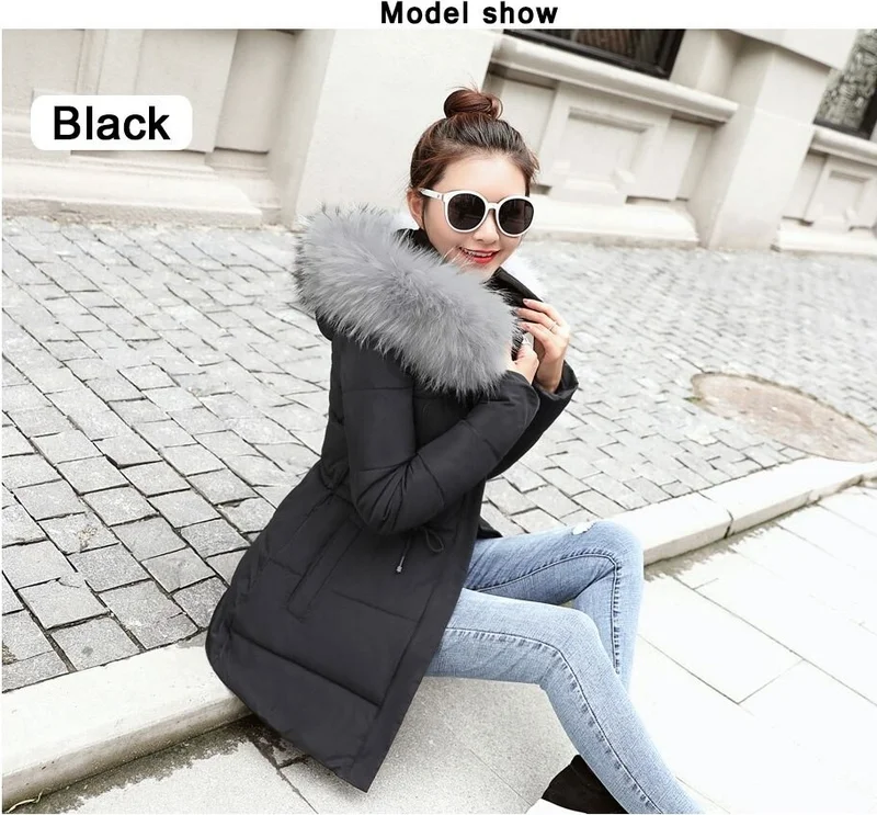 Barbora Winter Collar Fur Long Women's Puffer Coat BT122SIYAH9