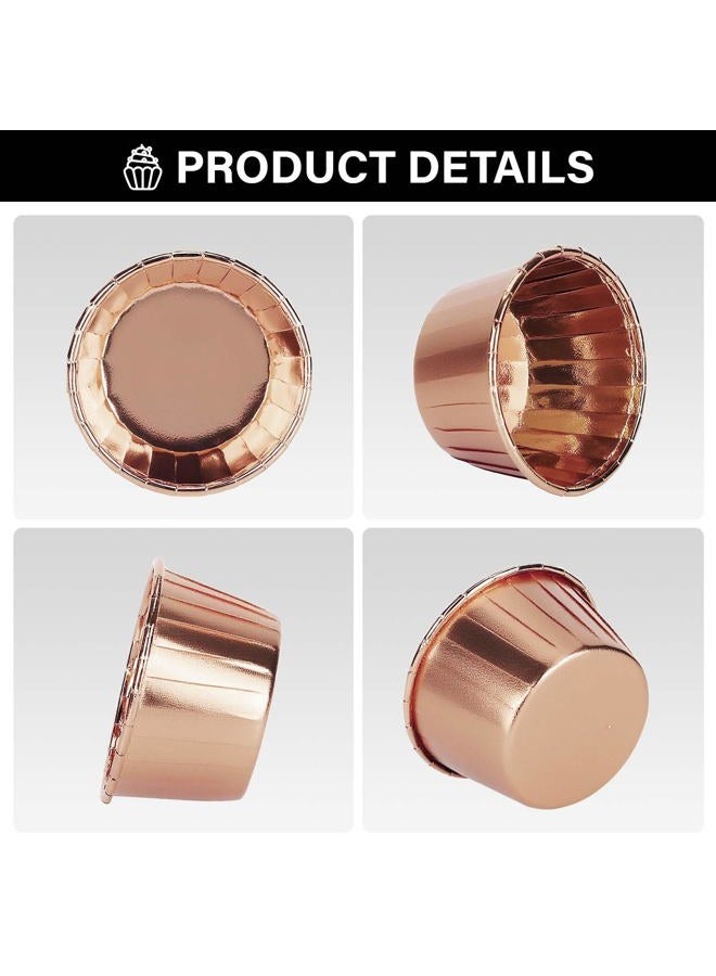 EUSOAR Aluminium Cups for Baking, 100pcs 3.5 oz Disposable Aluminum Ramekins, Rose Gold, Eco-friendly, Ideal for Casual Gathering, Outdoor Activity - Image 3