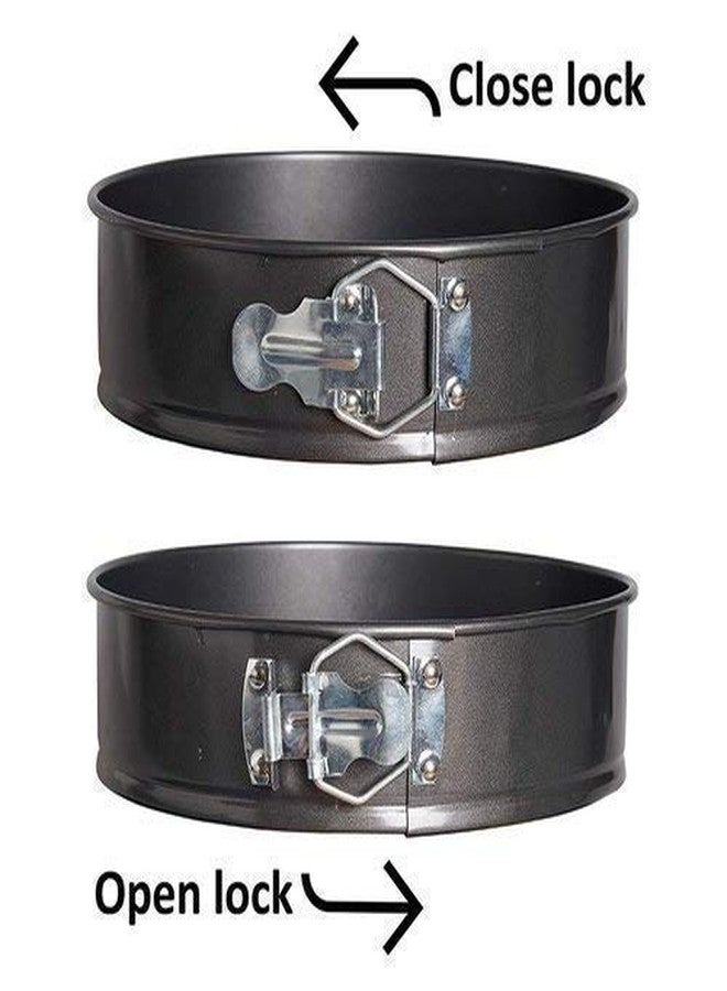 DiBha Cake 3 Pieces of Teflon Coated Spring Baking Tray, Removable Cake Mould, 3 Pcs, Black Round - Image 3