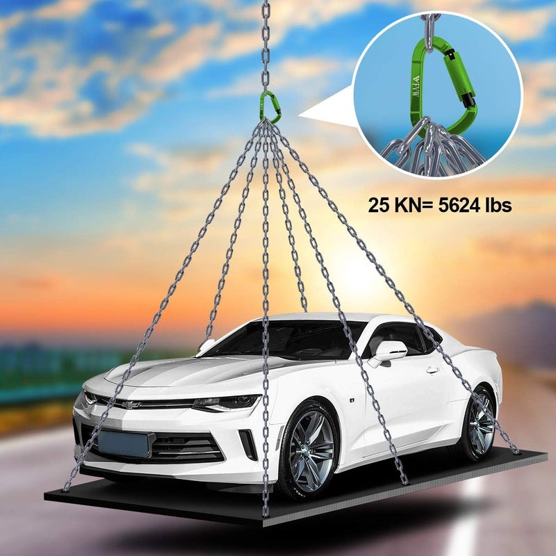 FVW Auto Locking Rock Climbing Carabiner Clips, UIAA Certified Professional 25KN (5620 lbs) Heavy Duty Caribeaners for Rappelling Swing Rescue & Gym etc,Large Carabiners,D-Shaped - Image 4