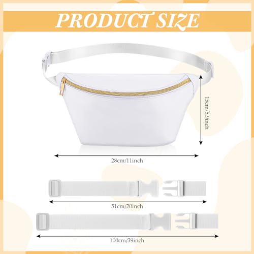 Amylove 9 Pieces Fanny Packs Nylon Waist Bag Zipper Travel Running Bag with Adjustable Strap for Women MenNylonWhite - Image 3