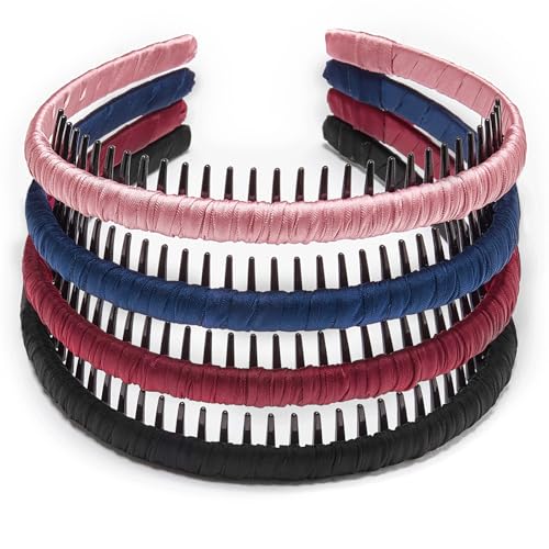 STHUAHE4PC Multicolor Protection Resin Teeth Comb Hair Hoop Hairband Headband Hair Accessories by Beauty hair (4 color) - Image 1