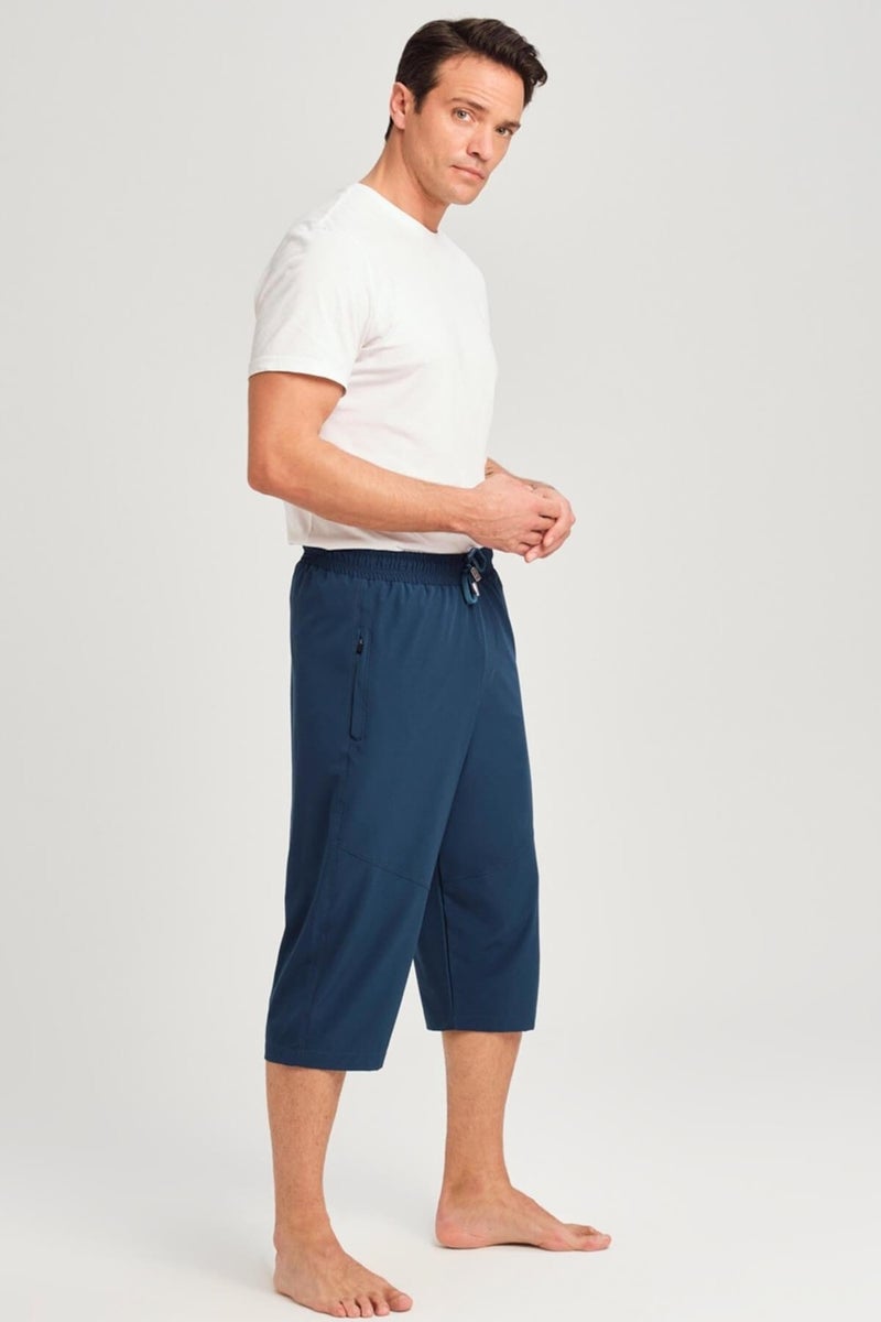 Haşema Wide Cut Plus Size Green Men's Long Shorts - Image 3