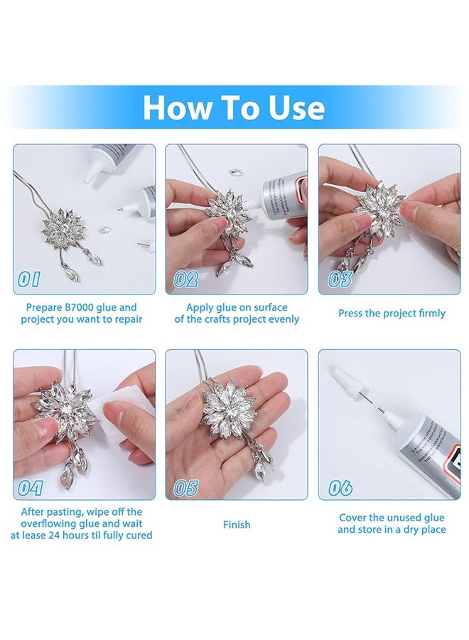 غراء متعدد الوظائف مناسب للصق المجوهرات ودبابيس الشعر والجلد والأكريليك وحافظات الهواتف المحمولة وأظافر المكياج والمجوهرات الماسية وما إلى ذلك. طراز B-7000 بسعة 110 مل + 50 مل - Image 4