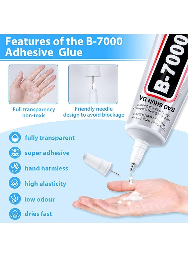 غراء متعدد الوظائف مناسب للصق المجوهرات ودبابيس الشعر والجلد والأكريليك وحافظات الهواتف المحمولة وأظافر المكياج والمجوهرات الماسية وما إلى ذلك. طراز B-7000 بسعة 110 مل + 50 مل - Image 2