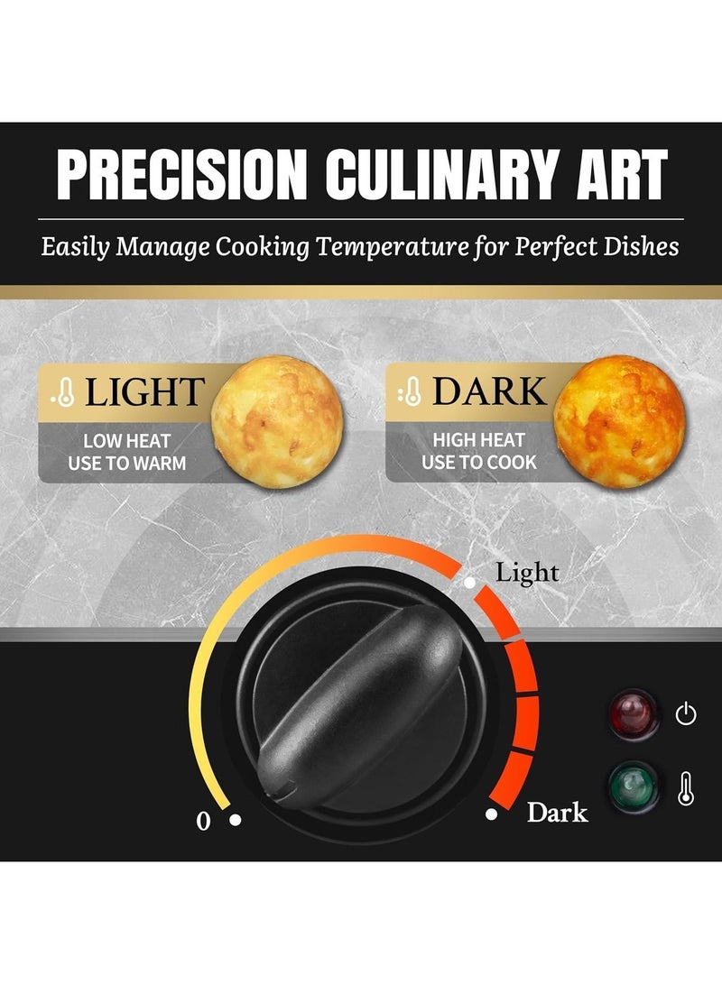 SMARTER Takoyaki Maker Pan with Temperature Control, Make 18 Japanese Octopus Balls at once, Easy to Use and Store - Image 3