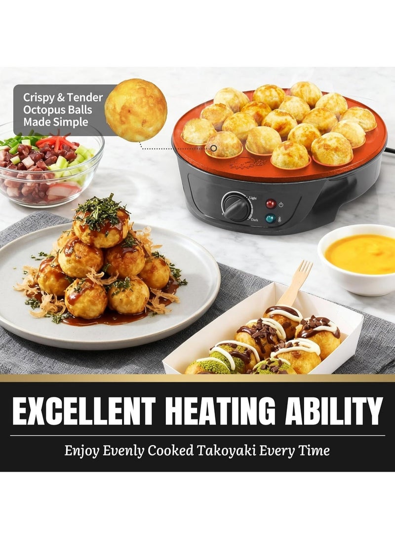 SMARTER Takoyaki Maker Pan with Temperature Control, Make 18 Japanese Octopus Balls at once, Easy to Use and Store - Image 5