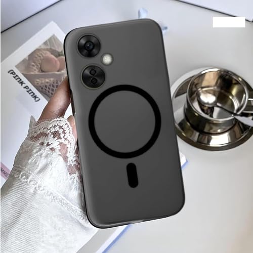 MAGICHUB Luxury Paper Thin Case Cover for OnePlus Nord CE 3 Lite 5G | Matte Finish | Only Compatible with Wireless Magnetic Accessories | Compatible with magsafe | (Black) - Image 3