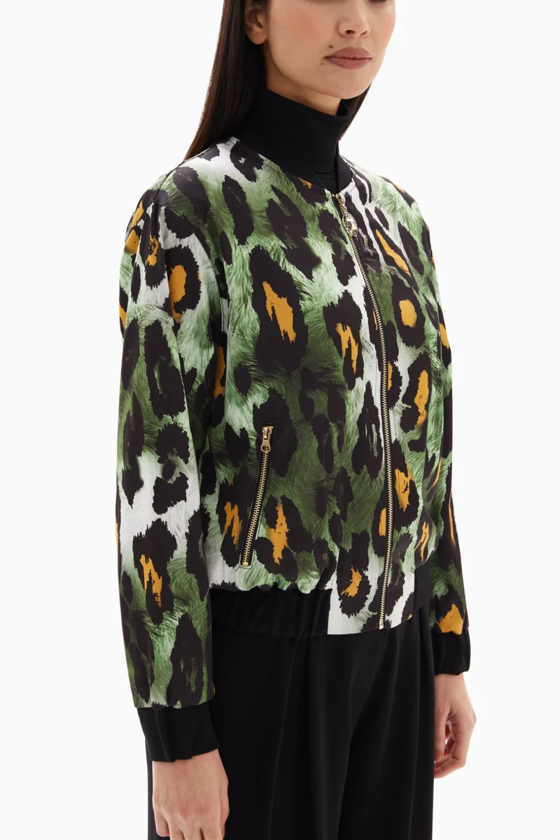 Wecre8 Green/Black Leopard Set of Jacket and Trousers By WECRE8
