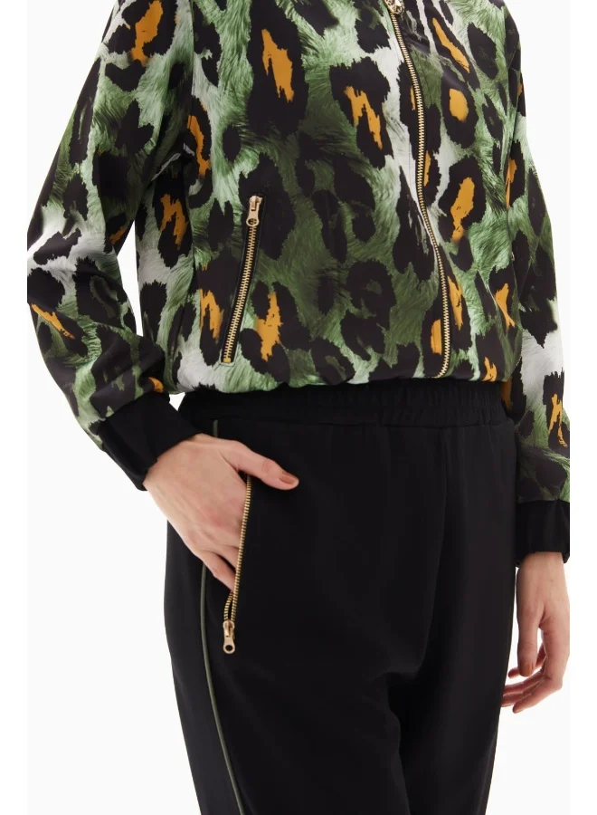 Wecre8 Green/Black Leopard Set of Jacket and Trousers