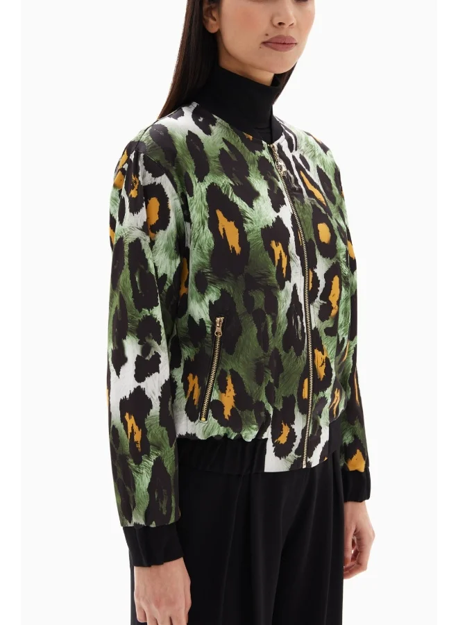 Wecre8 Green/Black Leopard Set of Jacket and Trousers