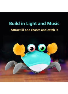 BAYBEE Electric Runaway Crab Toys For Kids Baby Toys Interactive Escaping Toys With Music Led Light Best Gift Fun Toys Electronic Musical Toys Crawling Toys For Baby Toddlers 1 2 3 Years Boys Girls Blue  - Image 3