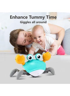 BAYBEE Electric Runaway Crab Toys For Kids Baby Toys Interactive Escaping Toys With Music Led Light Best Gift Fun Toys Electronic Musical Toys Crawling Toys For Baby Toddlers 1 2 3 Years Boys Girls Blue  - Image 4