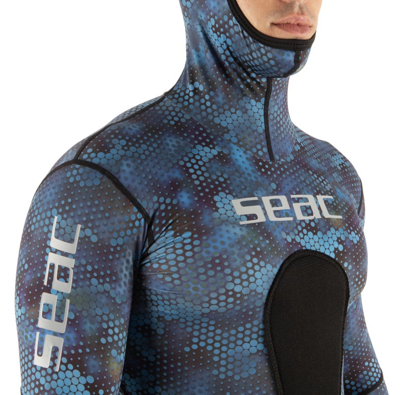 SEAC Blue Moon, Diving and Apnea Rash Guard, Two Piece, Camouflage Blue - Image 2