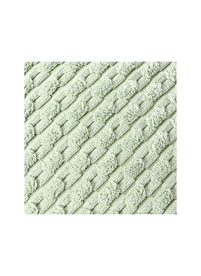 The Bros 2 Packs Sage Green Decorative Throw Pillow Covers 18x18 Inch for Couch Bed Sofa, Modern Farmhouse Boho Home Decor, Soft Cute Plush Corduroy Cushion Case 45x45 CM  - Image 5