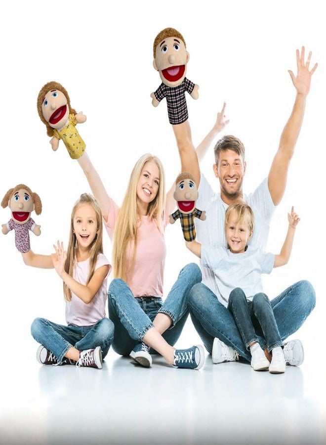 JUSTQUNSEEN 4 pcs Family Hand Puppets dad&mom, Boys&Girls Role-Playing Puppet, Soft Stuffed Movable Mouth Puppets, Storytelling Puppet for Kids,Gift for Girls and Boys Age 4-8 to Role Play (01-Half) - Image 5