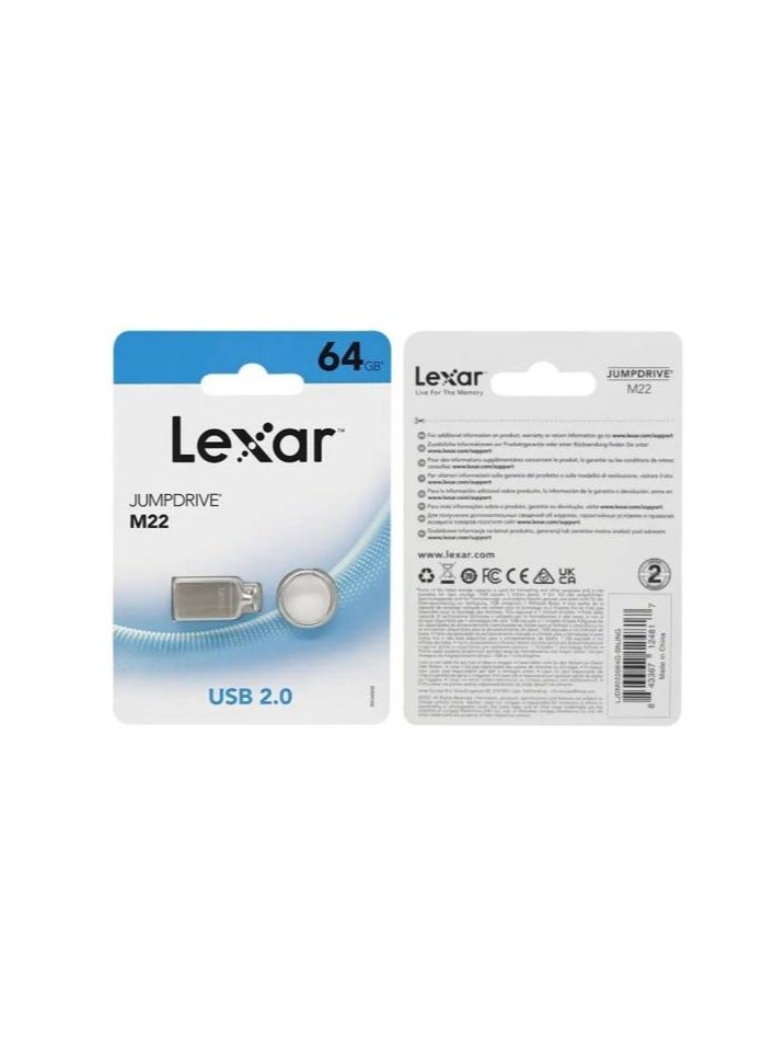 ليكسار محرك أقراص فلاش ليكسار جمب درايف 64 جيجابايت M22 USB2.0 ذهبي فاتح (LJDM022064G-BNJNG)  - Image 3