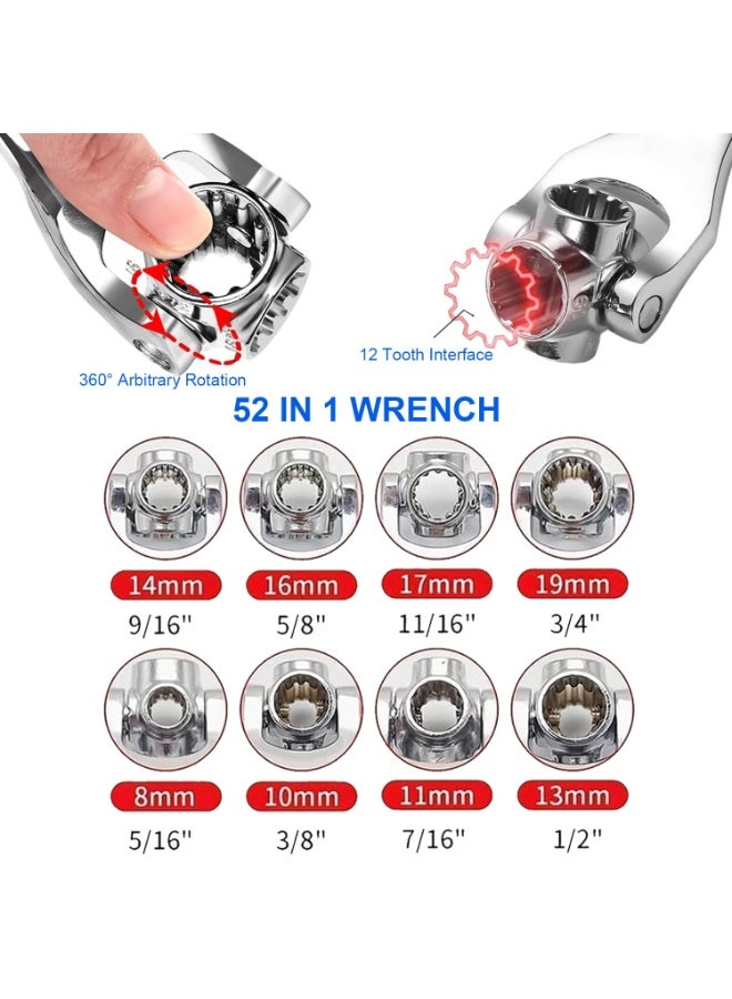 SANMUGEED 52 in 1 Universal Socket Wrench, Multifunction Repair Tools with 360 Degree Rotating Head, Fit for Vehicle,Bike,Home - Image 4