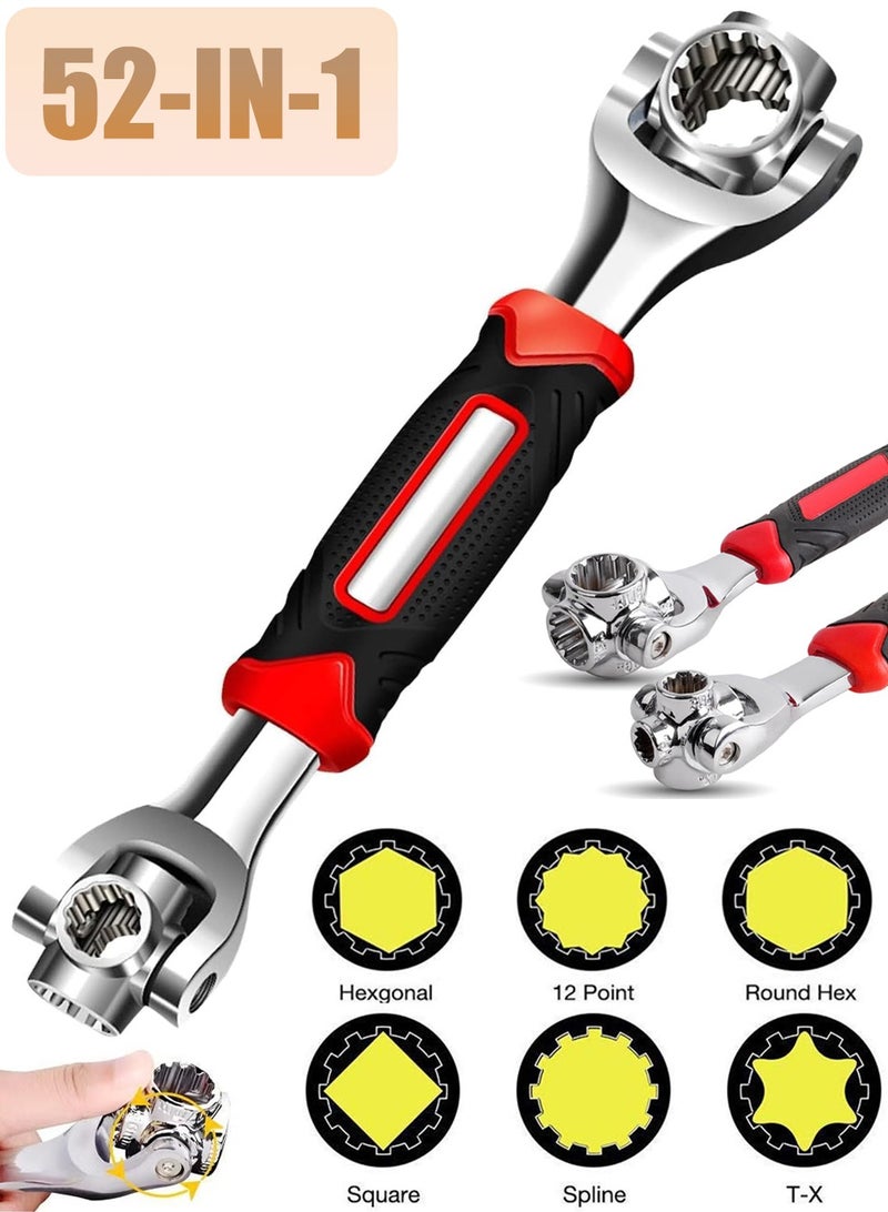 SANMUGEED 52 in 1 Universal Socket Wrench, Multifunction Repair Tools with 360 Degree Rotating Head, Fit for Vehicle,Bike,Home - Image 1