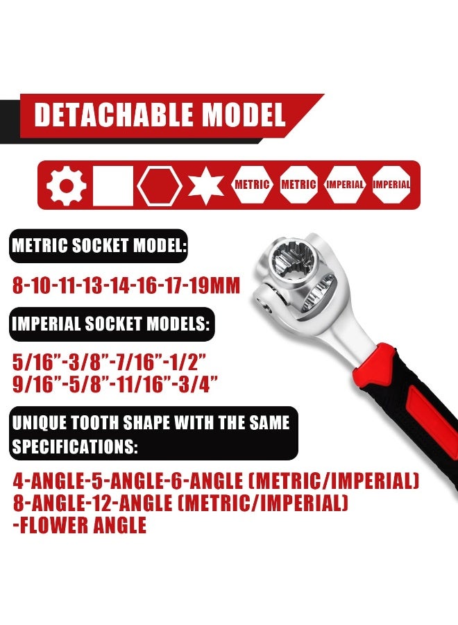 SANMUGEED 52 in 1 Universal Socket Wrench, Multifunction Repair Tools with 360 Degree Rotating Head, Fit for Vehicle,Bike,Home - Image 3