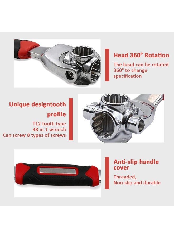 SANMUGEED 52 in 1 Universal Socket Wrench, Multifunction Repair Tools with 360 Degree Rotating Head, Fit for Vehicle,Bike,Home - Image 5