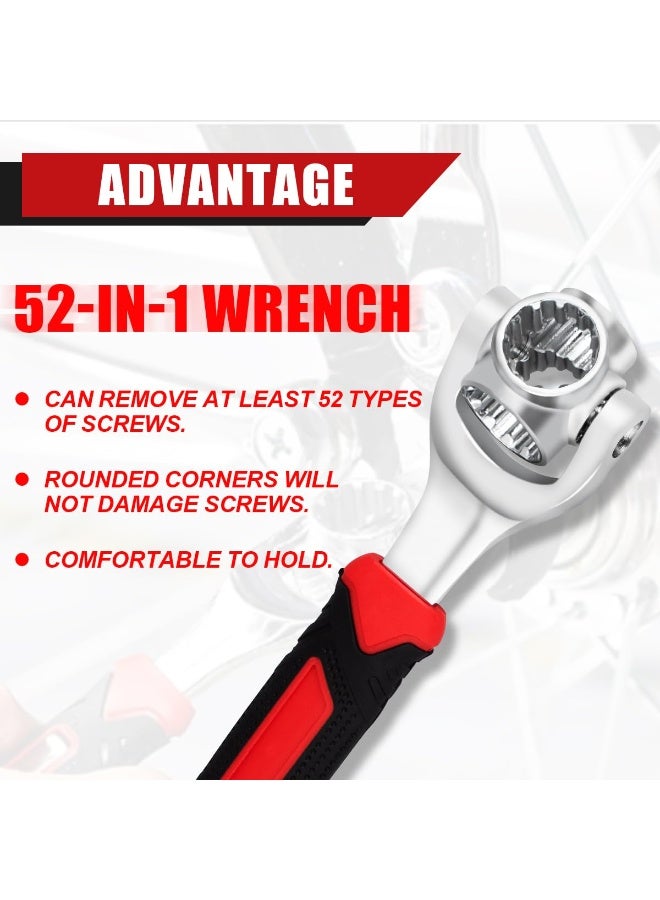 SANMUGEED 52 in 1 Universal Socket Wrench, Multifunction Repair Tools with 360 Degree Rotating Head, Fit for Vehicle,Bike,Home - Image 2