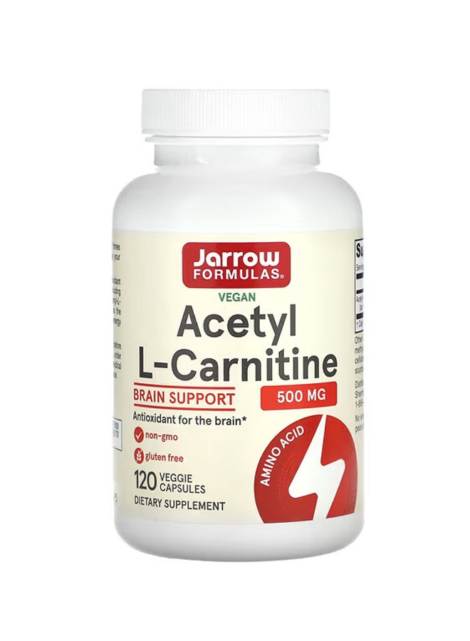 jarrow formulas Vegan Acetyl L-Carnitine 500 mg 120 Veggie Capsules