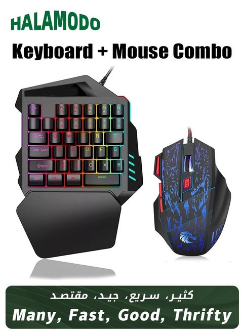 Mechanical Gaming Keyboard, Keyboard and Mouse Combo, Hot Swappable V100 Keyboard, H300 Mechanical Gaming Mouse Set, with 35 Mechanical Keys, USB Receiver Connection
