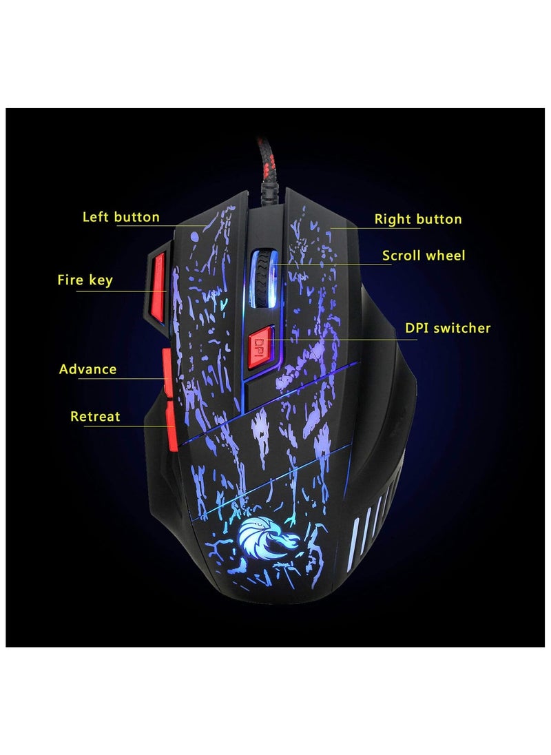 Mechanical Gaming Keyboard, Keyboard and Mouse Combo, Hot Swappable V100 Keyboard, H300 Mechanical Gaming Mouse Set, with 35 Mechanical Keys, USB Receiver Connection