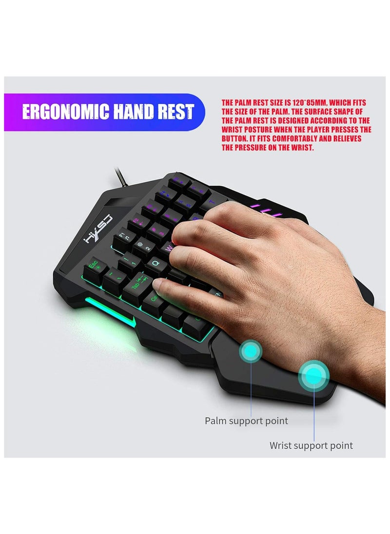 Mechanical Gaming Keyboard, Keyboard and Mouse Combo, Hot Swappable V100 Keyboard, H300 Mechanical Gaming Mouse Set, with 35 Mechanical Keys, USB Receiver Connection