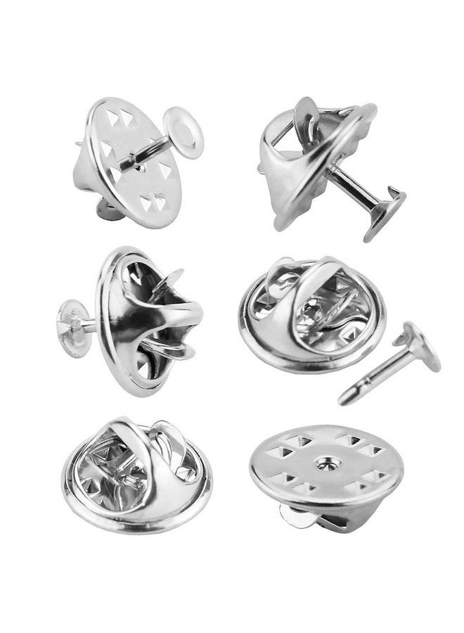 JANYUN 120 Pairs Butterfly Clutch Tie Tacks Pin Back Replacement with 8mm Length Blank Pins for Craft Making, Silver - Image 1