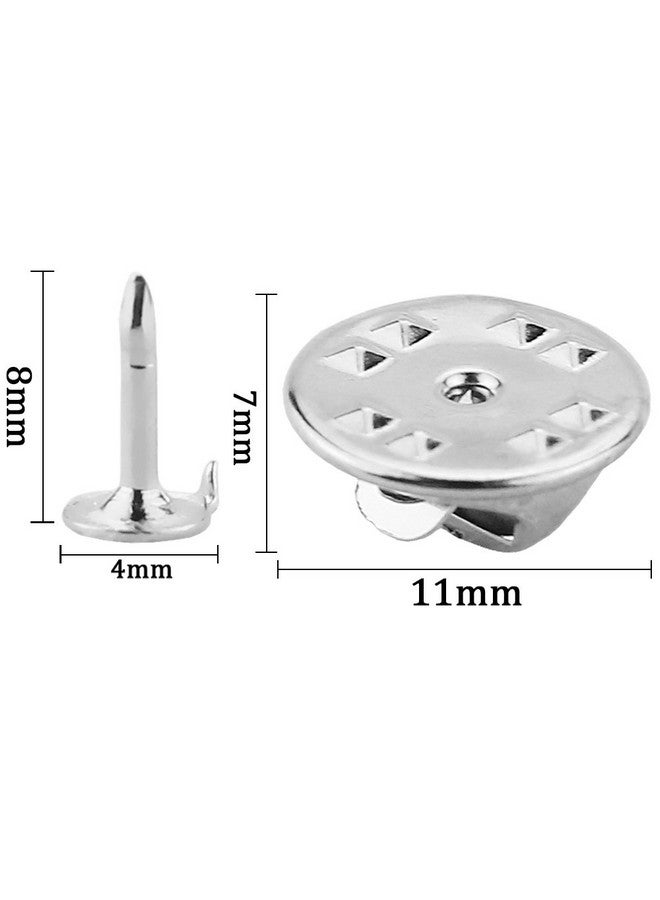 JANYUN 120 Pairs Butterfly Clutch Tie Tacks Pin Back Replacement with 8mm Length Blank Pins for Craft Making, Silver - Image 2