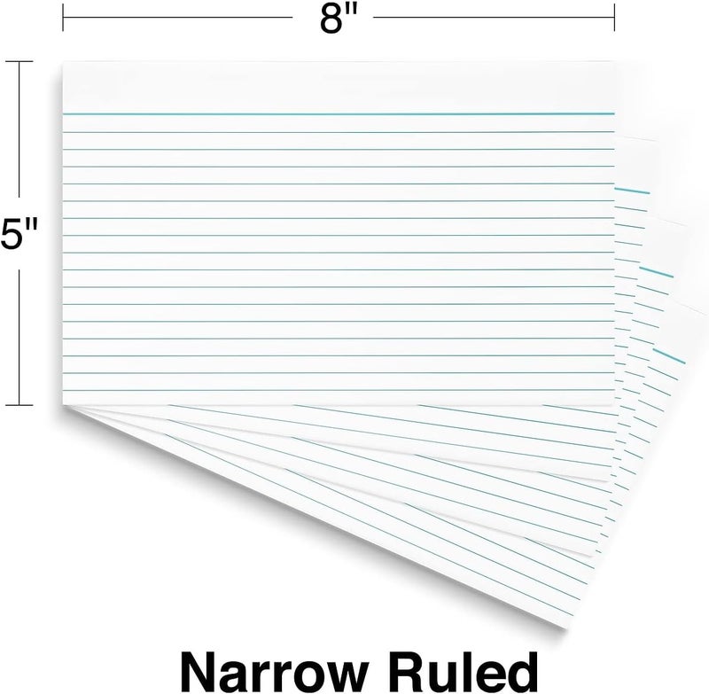 Staples Lined Index Cards 5inch x 8inch White 100 CardsPack ST51016CC - Image 4
