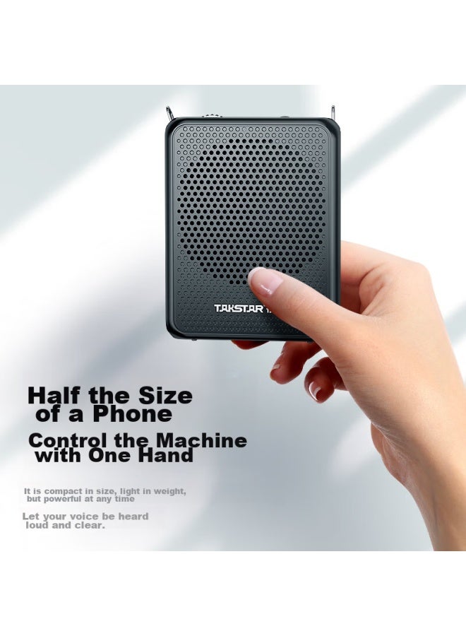 TAKSTAR مضخم صوت لاسلكي E300mini للمعلمين، مكبر صوت خارجي بلوتوث لمرشدي الجولات، أسود - Image 1
