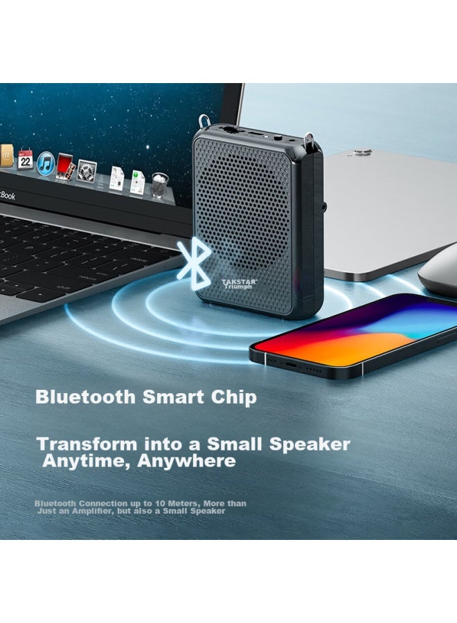 TAKSTAR مضخم صوت لاسلكي E300mini للمعلمين، مكبر صوت خارجي بلوتوث لمرشدي الجولات، أسود - Image 3