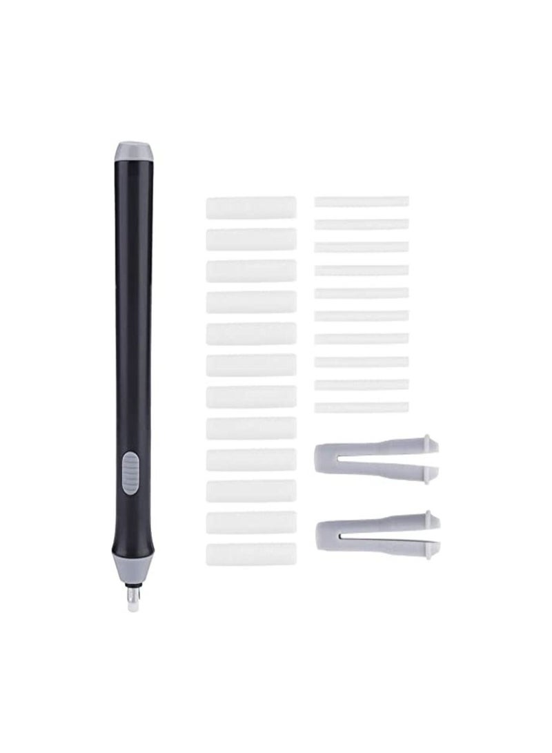 طقم ممحاة كهربائية - ممحاة أقلام رصاص تلقائية تعمل بالبطارية مع 20 قطعة غيار للممحاة - أداة تحديد لفناني الرسم / قلم رسم هندسي / جرافيت (ألوان متعددة) - Image 1