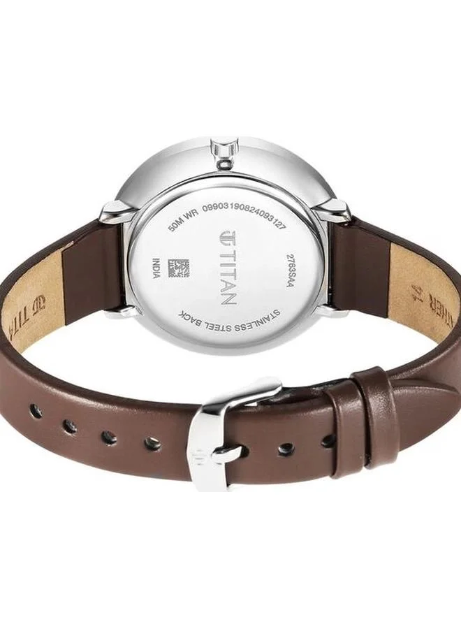 TITAN Women's Leather Analog Watch 2763SL01 - 36 mm