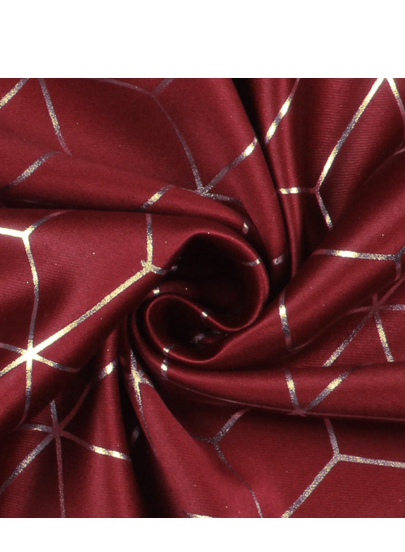 Story@Home Blackout Window Curtains 5 Feet Long Set of 2 Room Darkening Curtain Hexagon Print Opaque Room Darkening Curtain for Living Rooms, Bedrooms, Halls, 116 x 152 cm, Maroon, 100% Opacity - Image 5