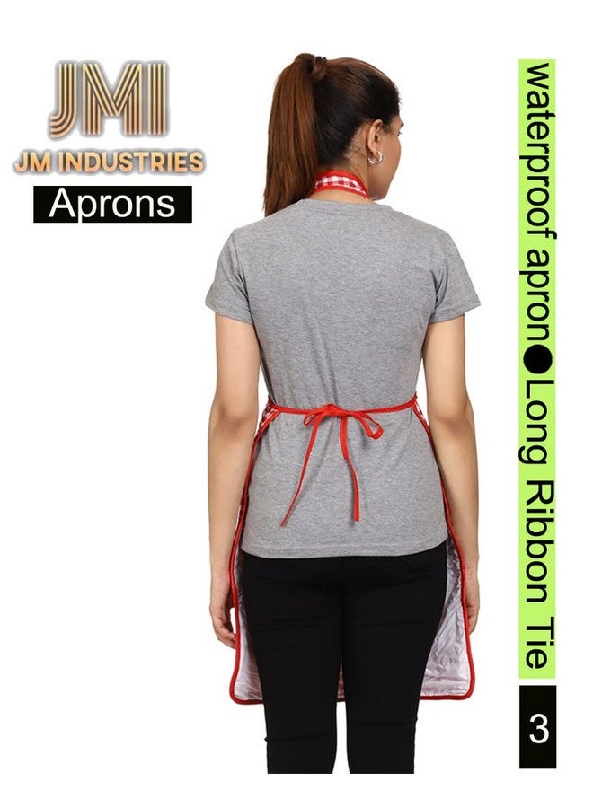 JMi Cotton Floral Print Aprons For Women kitchen Waterproof | Kitchen apron | Apron With Pocket | Multi colour | for Home, Kitchen, Restaurant Free Size (Pack of 3) - Image 4