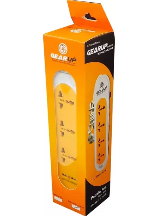 Gear Up GEARUP Pebble Pro Max with 2 USB Ports 3 Socket Extension Boards Orange White 15 M Cord  - Image 2
