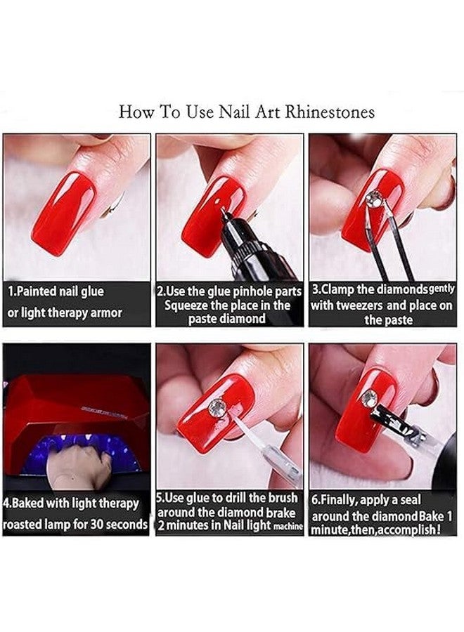 KIRA Nail Art Crystal Rhinestones For Nail,Round &Multi-Shape Flatback Glass Rhinestones Gems Stones For Nail Decoration Diy Jewel Charms Accessories Supplies,With Tweezers - Image 2