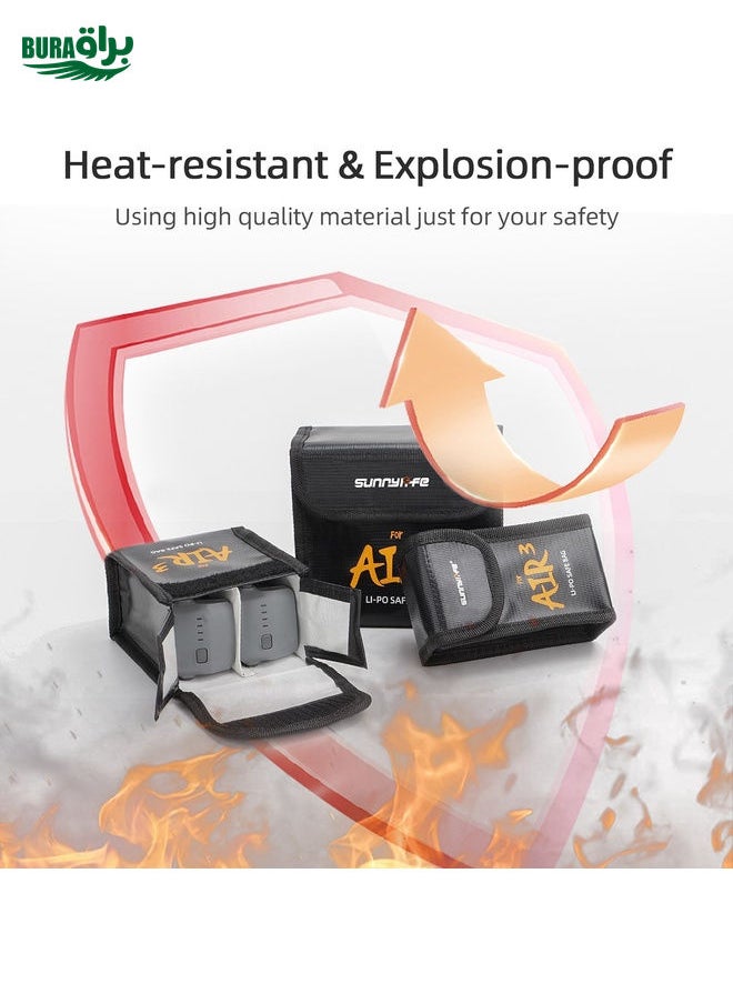 BURAQ For DJI Air 3 Sunnylife Battery Explosion-proof Safe Bag Protective Li-Po Safe Bag For 1pc Battery  - Image 3