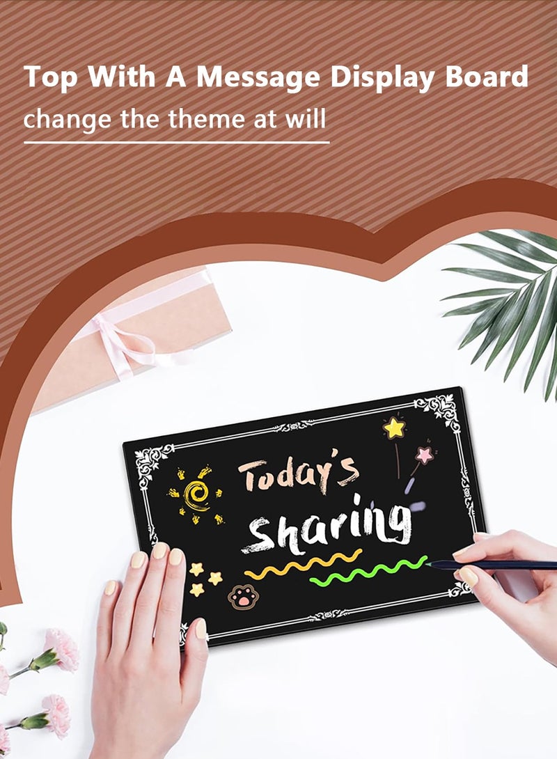 لينند حامل عرض رقائق البطاطس، منظم للوجبات الخفيفة من 5 طبقات و40 مشبكًا للمكتب، حامل رقائق البطاطس بقاعدة خشبية دوارة 360 درجة لعرض الحلوى على حامل الامتيازات، سطح الطاولة، الحفلات، مع لوحة رسائل - Image 4