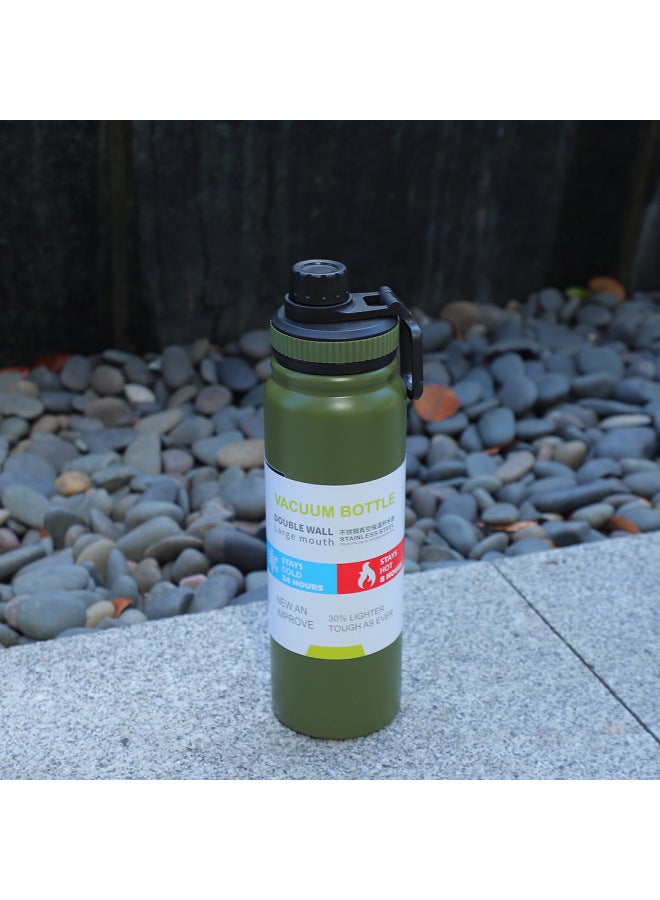 Dark Green New Portable Stainless Steel Space Pot Vacuum Cup Large Capacity Sports Kettle Portable Portable Travel Car Cup