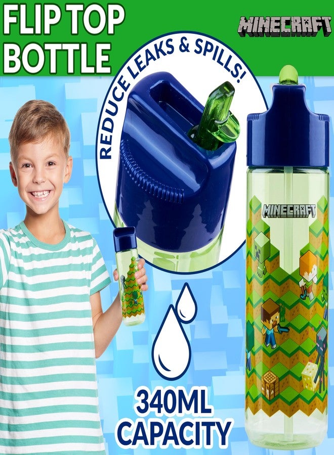 MINECRAFT صندوق غداء ماينكرافت مع أقسام وزجاجة ماء للأطفال، مجموعة مكونة من 2 قطعة للمدرسة أو السفر، هدايا للاعبين - Image 4