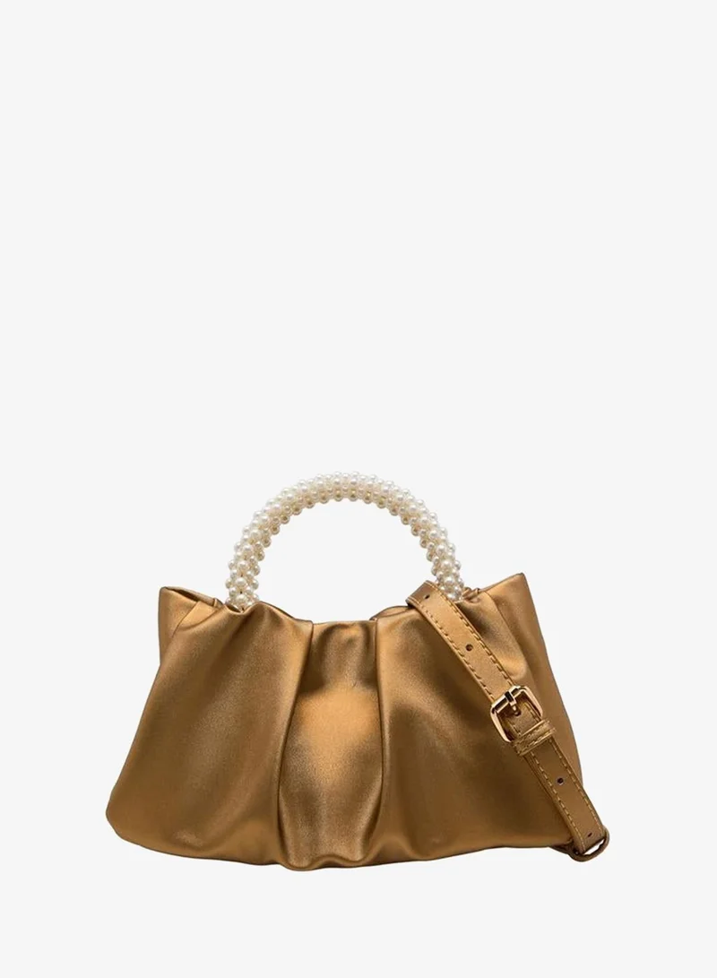 Flora Bella Ruched Crossbody Bag with Pearl Embellished Handle Ramadan Collection