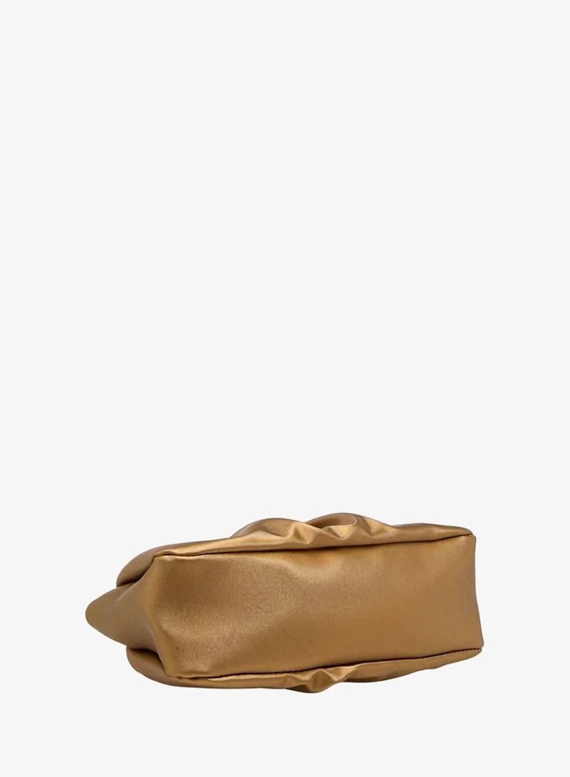 Flora Bella By Shoexpress GOLD Flora Bella Ruched Crossbody Bag with Pearl Embellished Handle Ramadan Collection for Women | Best Price UAE