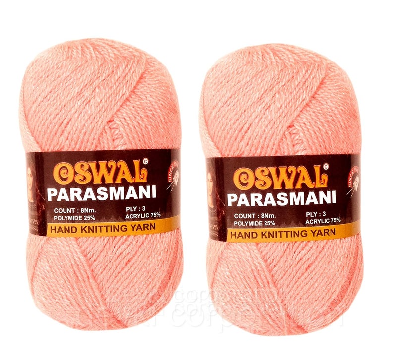 PARASMANI Hand Knitting Yarn Wool | Beautiful Shade Wool/Uun | Wool for Woolen Sweater, Cap, Hand-Gloves etc. | Blush Red Color, Each Ball - 100 gm (Shade- OP67. 200) Pack of 2
